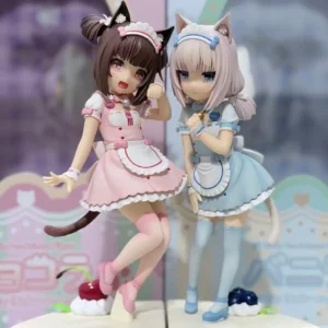 18CM NEKOPARA Anime Cat Maid Figure - Chocolates Vanilla Cute PVC Collectible Static Doll Pretty Cat Style Model for Kids