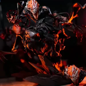 22cm GK Statue Bleach Ichigo Kurosaki Hollow Mask Attacking Pose Anime Figure Model Statue Desktop Decoration