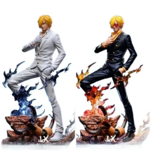 One Piece Anime Figure - Glowing Version LX Sanji with Twin-Wing & Double-Head Replaceable GK Model Toy Collectible