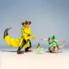 2-11cm Pokemon Axew Fraxure Haxorus PVC Statue Desktop Model Collectible Figure
