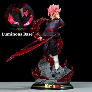 Son Goku Super Saiyan Rose Anime Action Figure Luminous Base Standing Pose Collectible Model Toy Desktop Decoration GK Boy Gifts