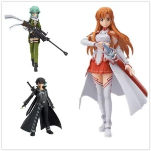 Cute Anime SAO Asuna Asada Shino Kirito Kirigaya Suguha Figma 178 241 289 174 314 PVC Figures Statue Model Kids Toys Doll Gifts