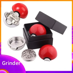 Anime Poké Ball Model Grinder 55mm Poké Ball Herb Grinders Metal Zinc Alloy Plastic Metal Grinders 3 Parts Smoking Accessories