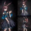 Bunny Girl with Brown Hair, Long Rabbit Ears, Black Dress Collectible Figure