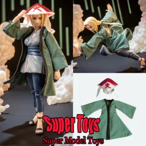 In Stock 1/12 Scale Female Soldier Clothes Accessory NARUTO Tsunade Green Long Coat For 6-inches SHF Action Figure Doll Toys