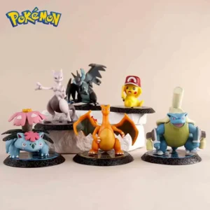 Pokemon 6Pcs Figure Pikachu 6-7cm Anime Figure Charizard Blastoise Squirtle Bulbasaur Action Figures Model Toys Gifts