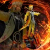 31cm Bandai Naruto Minato Nine Tails Mode Anime Statue PVC Fan Collectible Figure