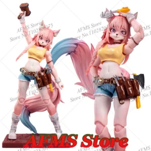 LADoTOYS 1/12 Scale Collectible Figure Liya Alopex Cute Pink Candy Fox Elf Repairman Girl 6Inch Action Figure Model