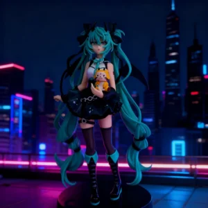New anime character Hatsune Miku, a little devil a raccoon and a dark ange suitable for decorations toys models tabletop ornamen