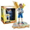 19CM Anime Pokemon Ash Ketchum Pikachu Championship Trophy Scene Model Aciton Collectible Figure