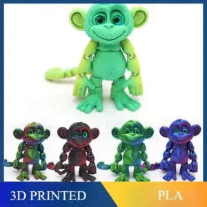 3D Printing Monkey Crafts Figure Multi-joint Movable Funny Abstract For Home Desk Decoration Accessories Children's Unique Gift