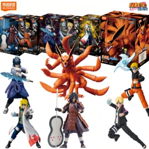 Blokees Naruto Action Figures Minato Namikaze Sasuke Uchiha Naruto Uzumaki Kurama Assembly Model Champion Class Anime Gift