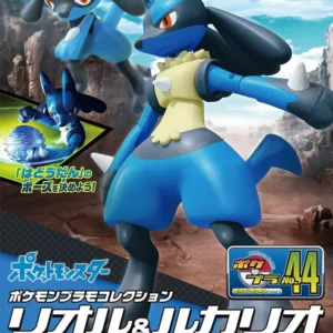 Original Bandai Pokemon Figures Plamo Series Lucario Riolu Model Toys Figures Assembly Collectible Ornaments Figure Model Toys