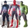 2024 Marvel Spiderman Hulk Ironman Anime Christmas PVC Movable Joints Luminous Model Action Figure
