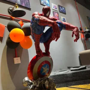 Marvel Spiderman Resin Statue Collectible Action Figure Classic Red Blue Design Home Decor Birthday Gift For Comic Movie Fans