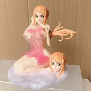15cm One Piece Nami Bathrobe Double headed Beautiful Girl Anime Handmade Action Figures Desktop Case Decoration Ornament Gift