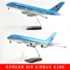 47CM 1:160 Model Aircraft Airbus A380 Air Korean LED Light Die-casting Machine Collectible Figure
