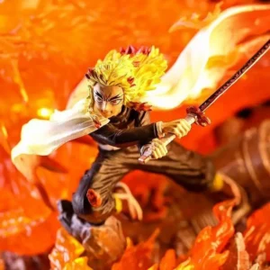 Demon 27cm Slayer Rengoku Kyoujurou Fire Pillar Anime Figure Model Statue Boys Collection Desktop Decoration Ornament Toys Gifts