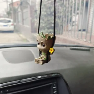 Kawaii Swing Groot Car Charm Anime Action Figure Pendants PVC Tree Man Guardians of The Galaxy Figure Toys Christmas Gift