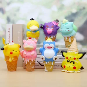 1 Piece Anime Ice Cream Pikachu Pokemon Figure Model Gifts Collectible Figurines for Kids About 15cm