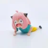 Pink Hair Girl Crying Crawling Pose Blue Top Yellow Skirt Collectible Figure