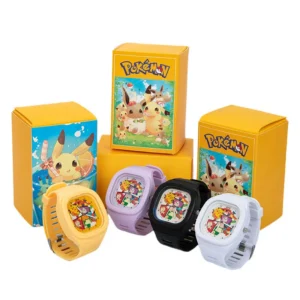 Pocket Monster Watch Anime Pikachu Cartoon Children's Quality Cute Square Watch Gift Box Series Children's Gifts