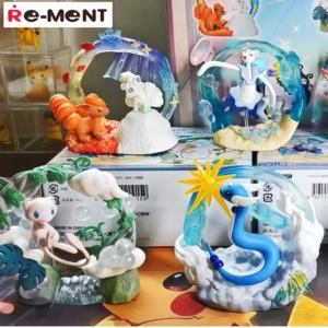 Re-ment Pokémon Circular Diorama Collection 2 Flygon Alolan Vulpix Primarina Dragonair Mew Anime Figure Gift For Pokémon Fans