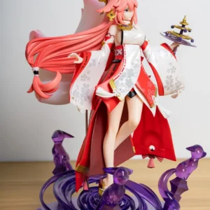 24cm Anime Figure Genshin Impact Gk Yae Miko Fox Pvc Action Figurine Desktop Ornament Decoration Model Statue Toys For Kids Gift