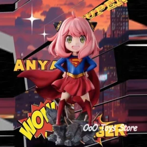 17.5cm/6.89in Anime SPY FAMILY Figure Anya Forger Cosplay Superman Action Figures Pvc Statue Collection Model Toys Gifts
