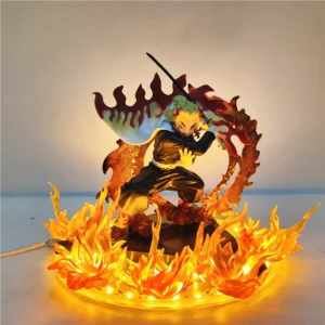 Demon Slayer Anime Rengoku Kyoujurou Led Lamp Bulb Action Figures Model Figurine Figure & Base & Lamp DIY Decoration Toys