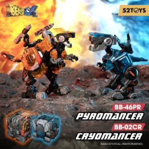 52TOYS BB-46PR Pyromancer & BB-02CR Cryomancer Deformation Robot, Converting in Mecha and Cube, Action Figure, Collectible Gift