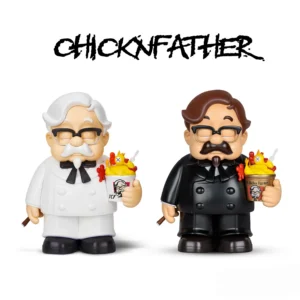 10cm/3.93in Fried Chicken Godfather's Anime Figure Chicken Father Car Ornament PVC Statue Model Desk Collection Decor Toy Gifts