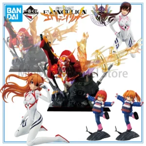 In Stock Genuine Bandai Prepainted Ichiban Kuji Shin Evangelion Gekijouban EVA-02 Asuka Mari Anime Figure Garage Kit Model Gift