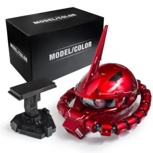 Red Zaku Warrior Helmet Mobile Suit Anime Figure Desktop Ornament Doll Collectible Model Comic-Con Cosplay Props Boy Toy Gift
