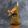 Demon Slayer 35cm Agatsuma Zenitsu Thunderclap Slash Double-Headed Carving Luminous Animation Collectible Figure