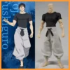 1/12 Scale Fushiguro Toji Cosplay Costume Black Tight T-shirt Grey Pants Suit Accessory Set