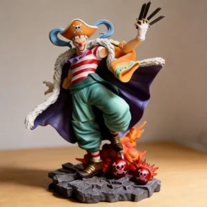 New One Piece Shichibukai Buggy the Clown Anime Figure Statue Model 2D Trendy Toy Gift 27cm