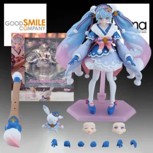 GSC Genuine FINGMA Anime Figure #EX-067 Snow Miku Fuyuurara Action Figure Toys for Boys Kids Gift Collectible Model Ornaments
