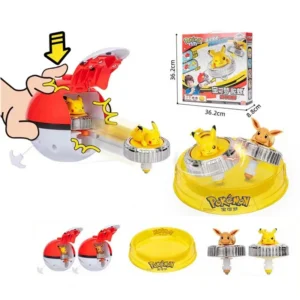 Authentic Pokemon Pokeball Pikachu CHARMANDER SQUIRTLE EEVEE MEW Model Doll Rotating Top Pendant Children's Toy Christmas Gift