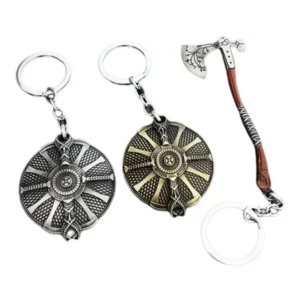 Game God Of War 4 Kratos Leviathan Axe Keychains Exquisite Crystal Carved pattern Axe Pendant key holder Souvenir Keychain Toys