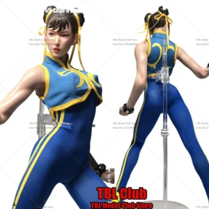 JO21X-60 1/6 Scale Cosplay Chun Li Bodysuit Jumpsuit Onesize Blue Jumpsuit Costume Model Fit 12'' Female Action Figure Body Doll