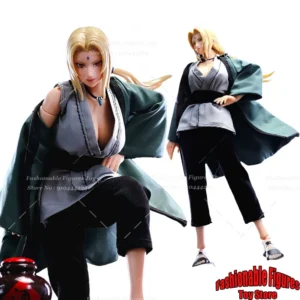 1/12 Women Soldier Robe Naruto Godaime Hokage Tsunade Green Coat Tight Pants Vest Clothes Set 6Inch Action Figure Body Model