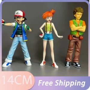 New In Stock Ash Ketchum Anime Figure Brock Action Figure Misty Figurine Pvc Gk Statue Model Doll Collection Decoration Room Toy