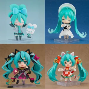 Hatsune Miku Q Version Nendoroid Lucky Cat Symphony Movable Anime Figures Model Doll Set Collection Gift For Anime Collectors