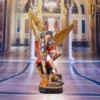 Christian San Miguel Arcangel Statue Retro Bronzed Saint Michael Angel Resin Figurine Collectible Figure