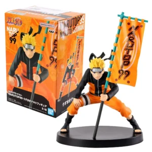 12CM Anime Shippuuden Naruto Figure Global Character Popularity Ranking NARUTOP99 Carrying Flag Model Toy Gift Action Figure