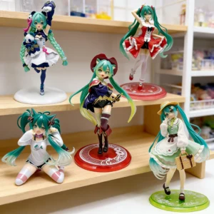 New Hatsune Miku Anime Figure Wonderland PVC Model Action Toy Thumbelina Ver. Desktop Decoration Dolls Ornaments Collection Gif