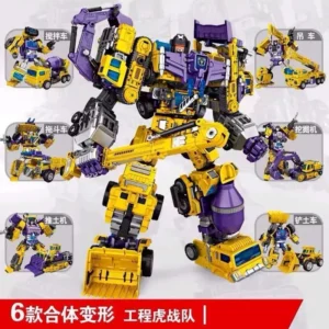 Transformation Toys NBK 6in1 42cm Devastator G1 GT Combiners Bulldozer Engineering Car Vehicle Robot Action Movie Figures Model