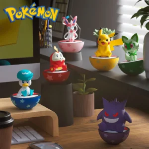 6 Styles Pokémon Pikachu Gengar Sylveon Quaxly Tumbler Ornament Genuine Authorized Spot Toys Model Children's Birthday Gifts