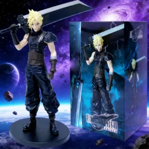 Bestselling Anime Peripherals: Cloud Strife Standing Pose PVC Action Figure- Collectible Model Toy, Perfect Gift for Boys
